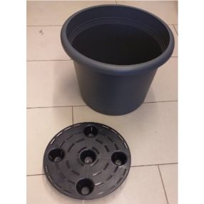 Cilinderes cserép önöntözővel 30 cm anthracite 