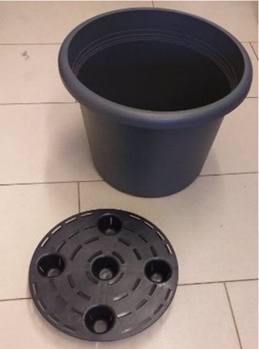 Cilinderes cserép önöntözővel 50 cm anthracite 