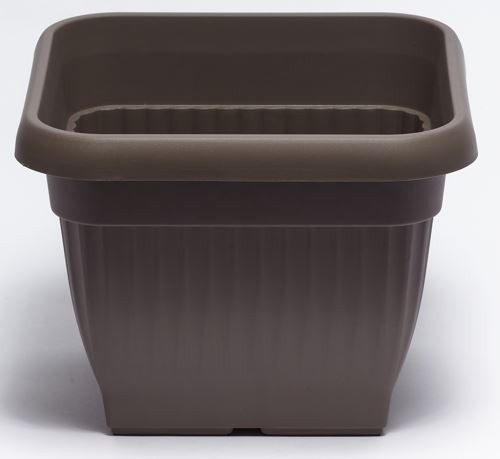Négyszögletes virágcserép bordázott Ø48cm taupe