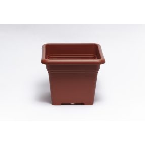   Talpas négyszögletes virágcserép sima falú 14 cm terracotta