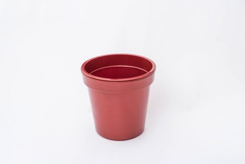 Metál fényű műanyag kaspó 14,5 cm burning 