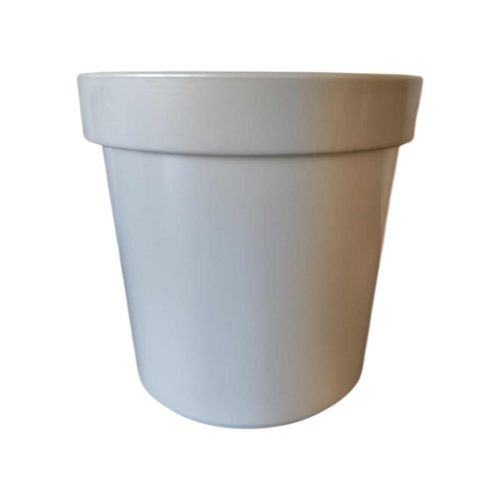 Metál fényű műanyag kaspó 14,5 cm krém