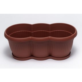 Balkonláda bordázott 40 cm terrakotta