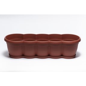 Balkonláda bordázott 60 cm terrakotta