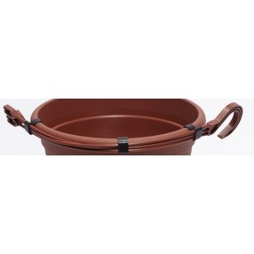 Függesztett műanyag virágcserép akasztó terracotta