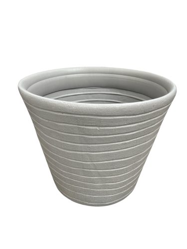 Fúvott cserép beton hatású csíkos 33 cm szürke