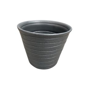 Széria 86 - Beton hatású fúvott/ festett virágcserép csíkos